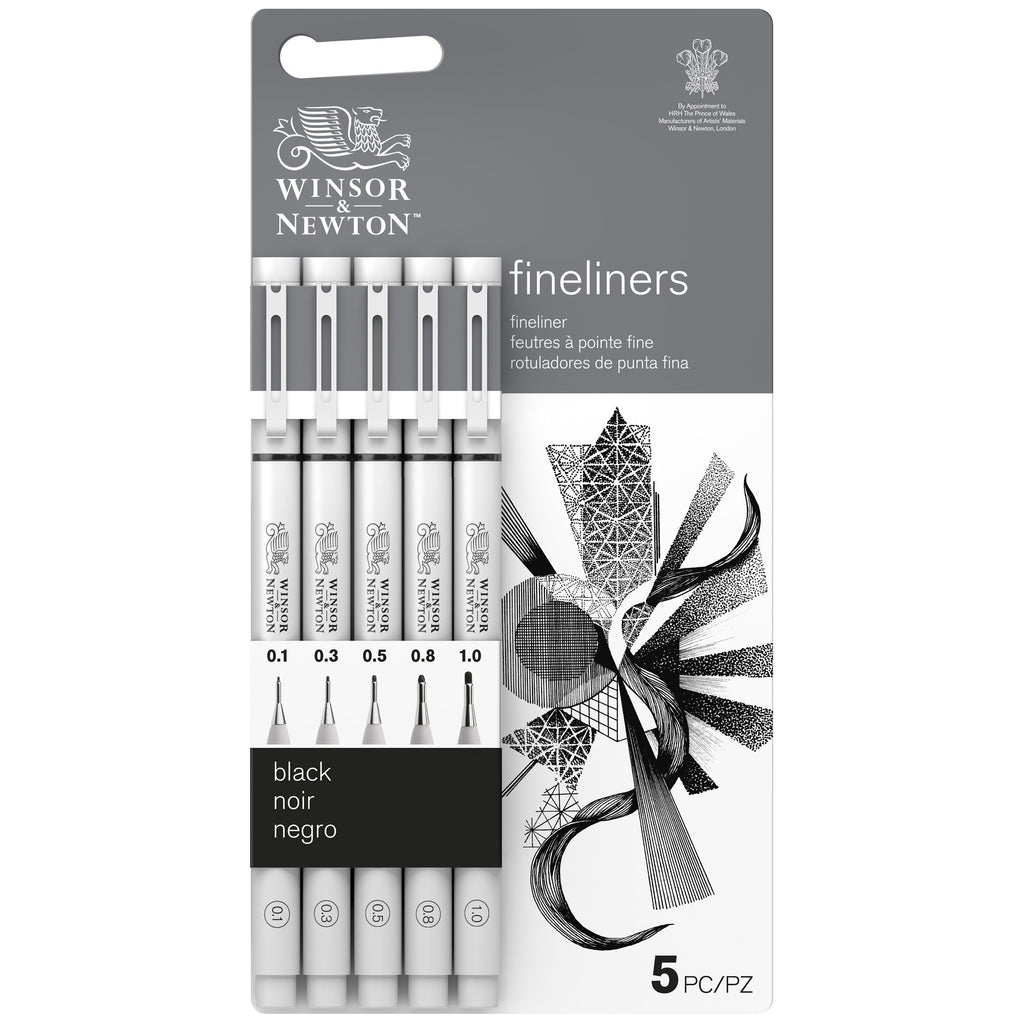 Winsor & Newton Black Fineliners for detailed drawing