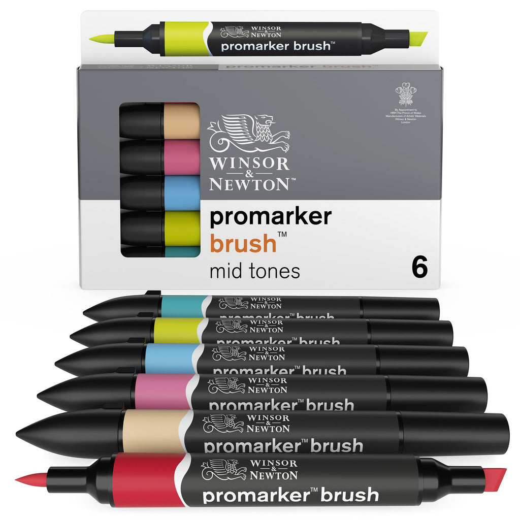Winsor & Newton Bruch Mid Tones Set of 6