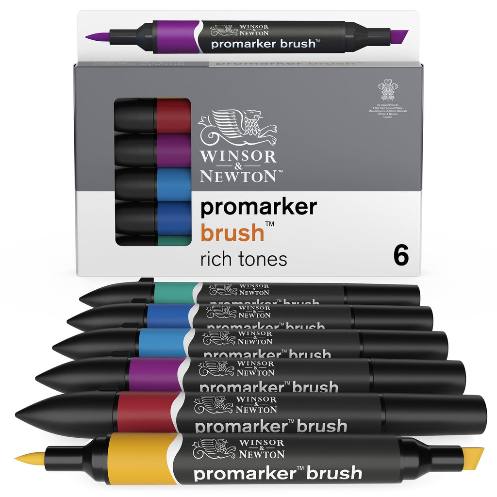 Winsor & Newton Brush Rich Tone Markers Set of 6