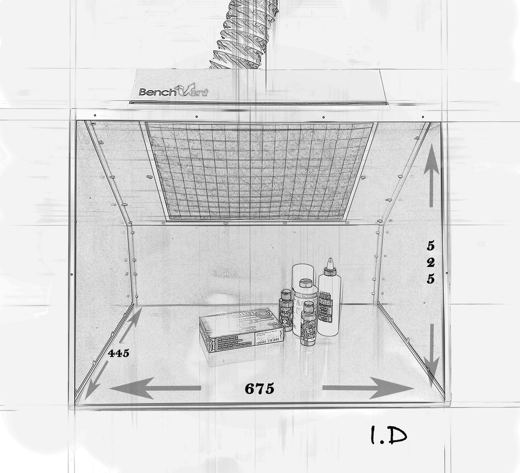 BV200H-D Artists sketch A2 Spray Booth
