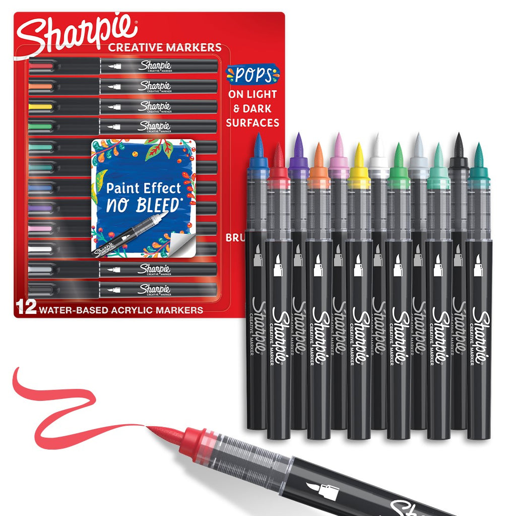Sharpie Creative Markers set with red packaging and markers displayed in front