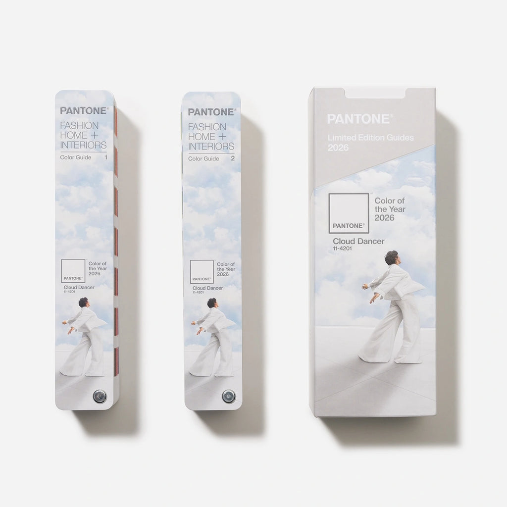Pantone color guide with a cloud-themed design on a white background