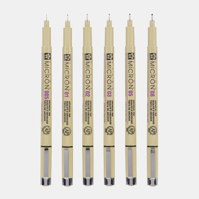 Pigma Micron wallet 6 fineliners