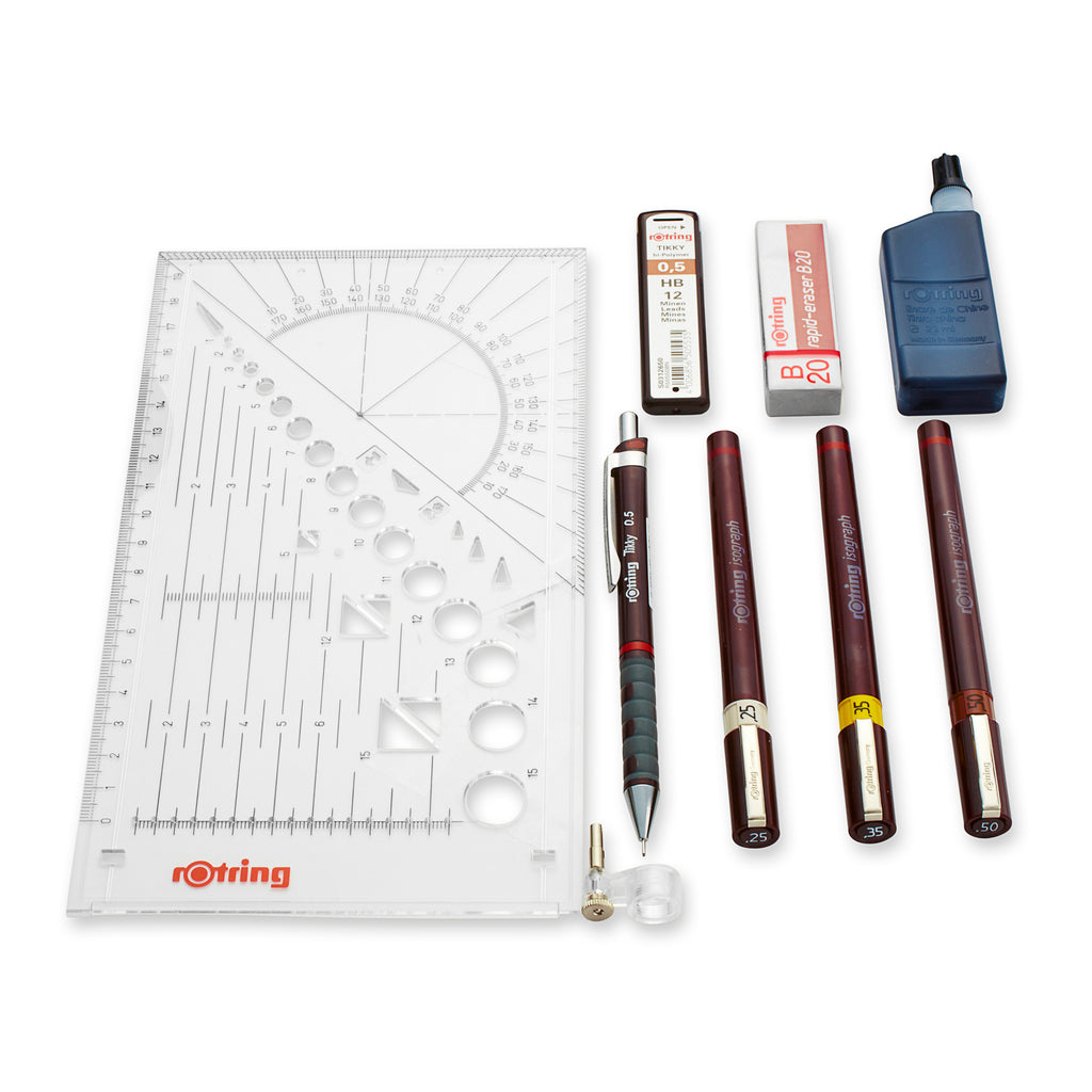 Rotring Isograph College Set components