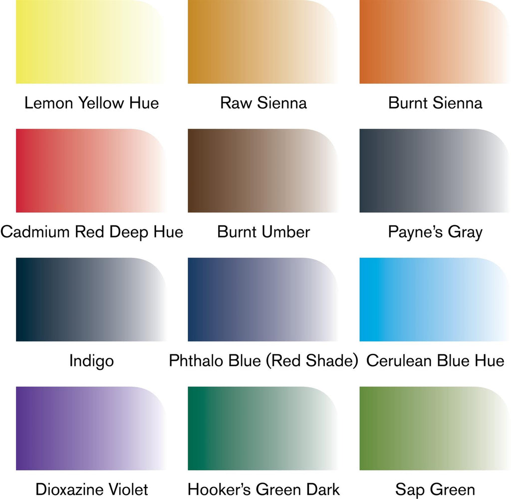 Winsor & Newton Promarker watercolour graphic makrker pens landscape shades