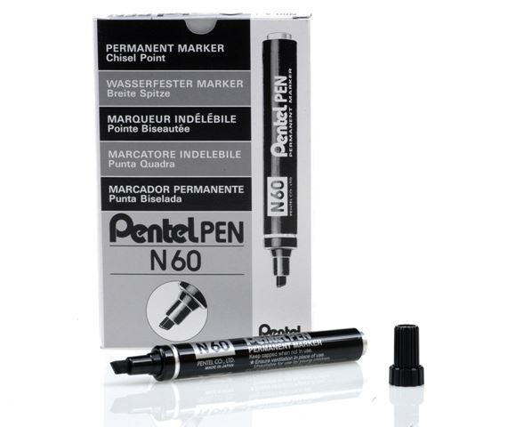 Pentel Pen N60 chisel tipped black permanent marker