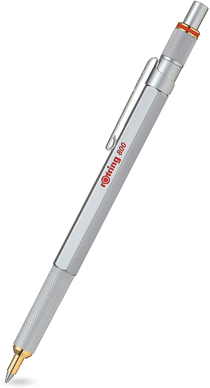 Rotring 800 Ballpoint Pen | Silver Hexagonal Barrel — Graphics