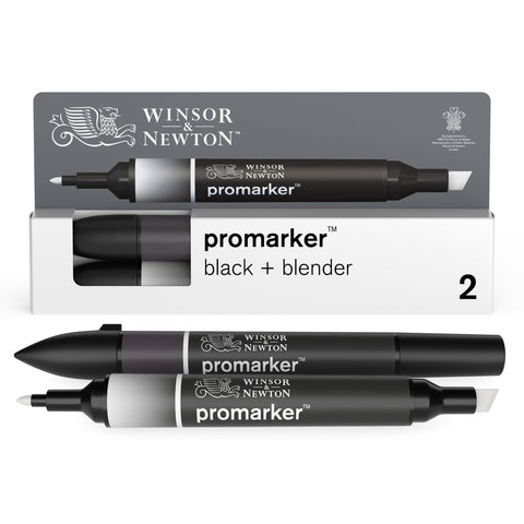Winsor & Newton Promarker Black & Blender Set