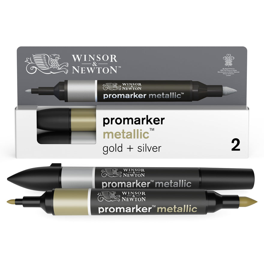 Winsor & Newton ProMarker Gold & Silver Set –