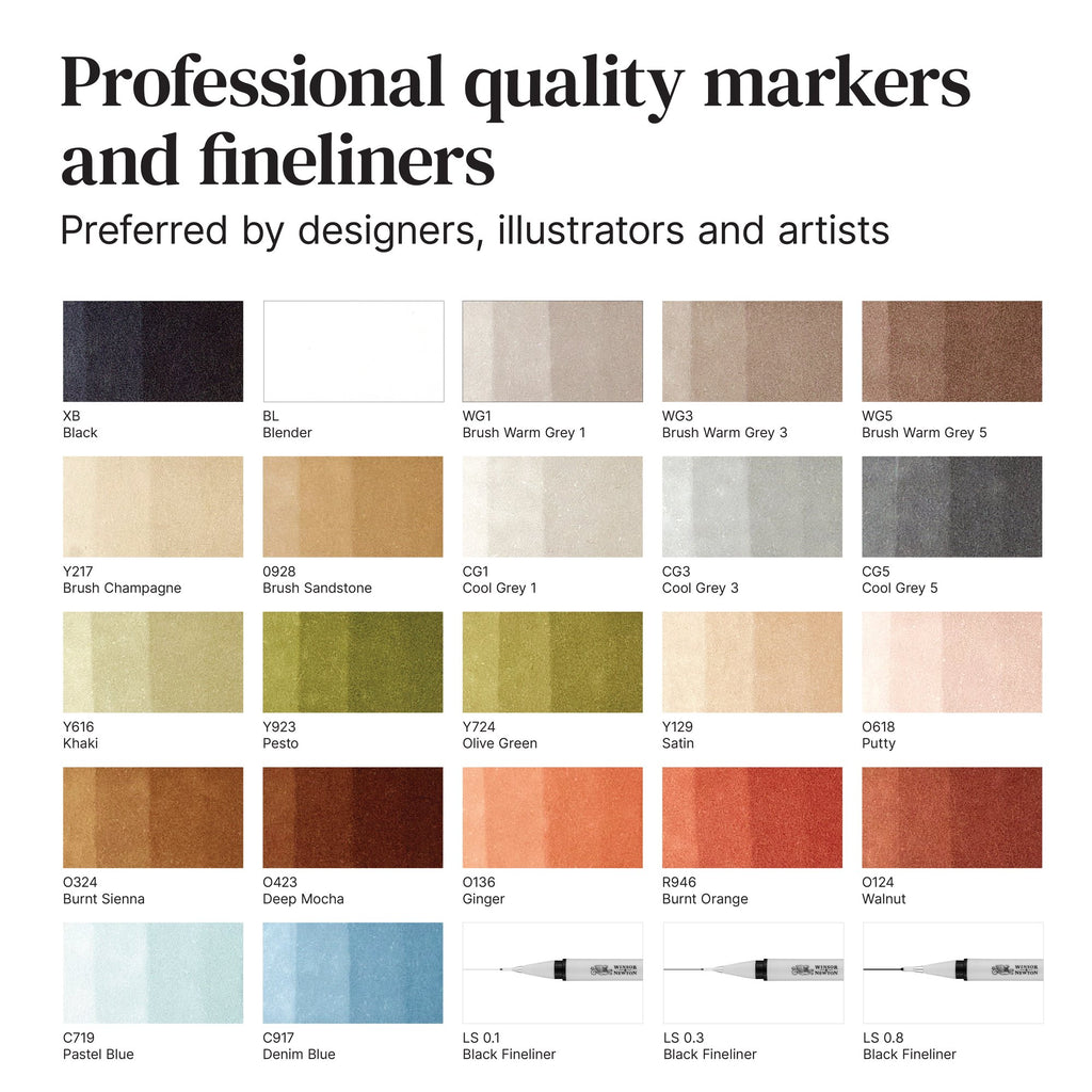 Winsor & Newton Interior Promarker Set colour swatch