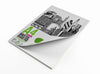 Bristol board pad packaging with illustration of architectural landmarks on a white background