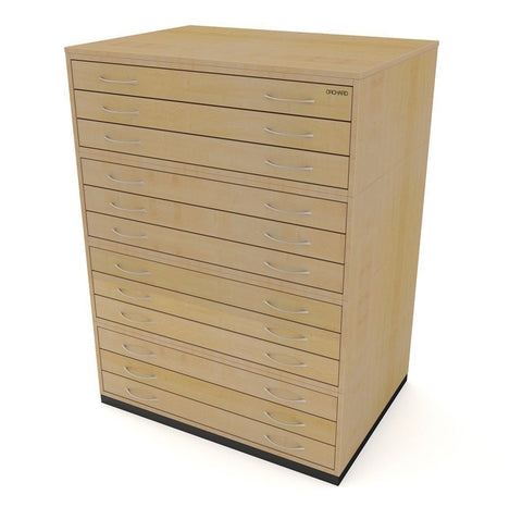 A1 12-Drawer Traditional Wooden Plan Chest