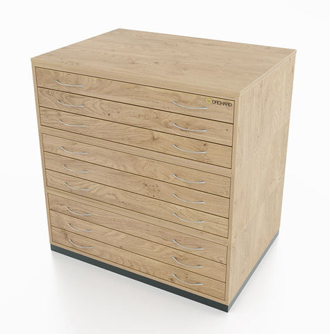 A1 9-Drawer Traditional Wooden Plan Chest