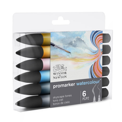 Winsor & Newton promarker watercolour graphic pens skyscape tones