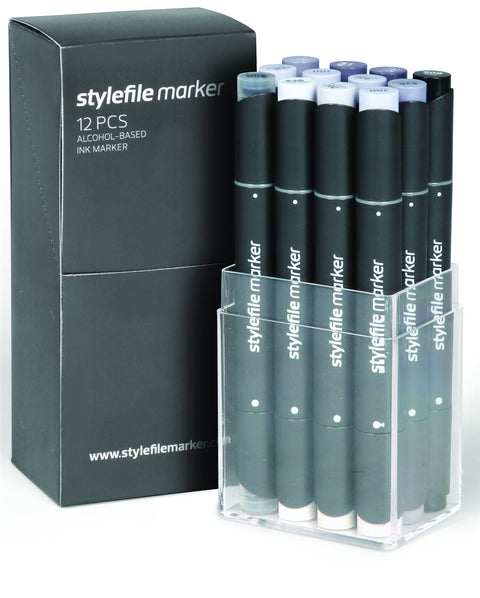 Stylefile Graphic Twin-tipped markers Cool Grey Set