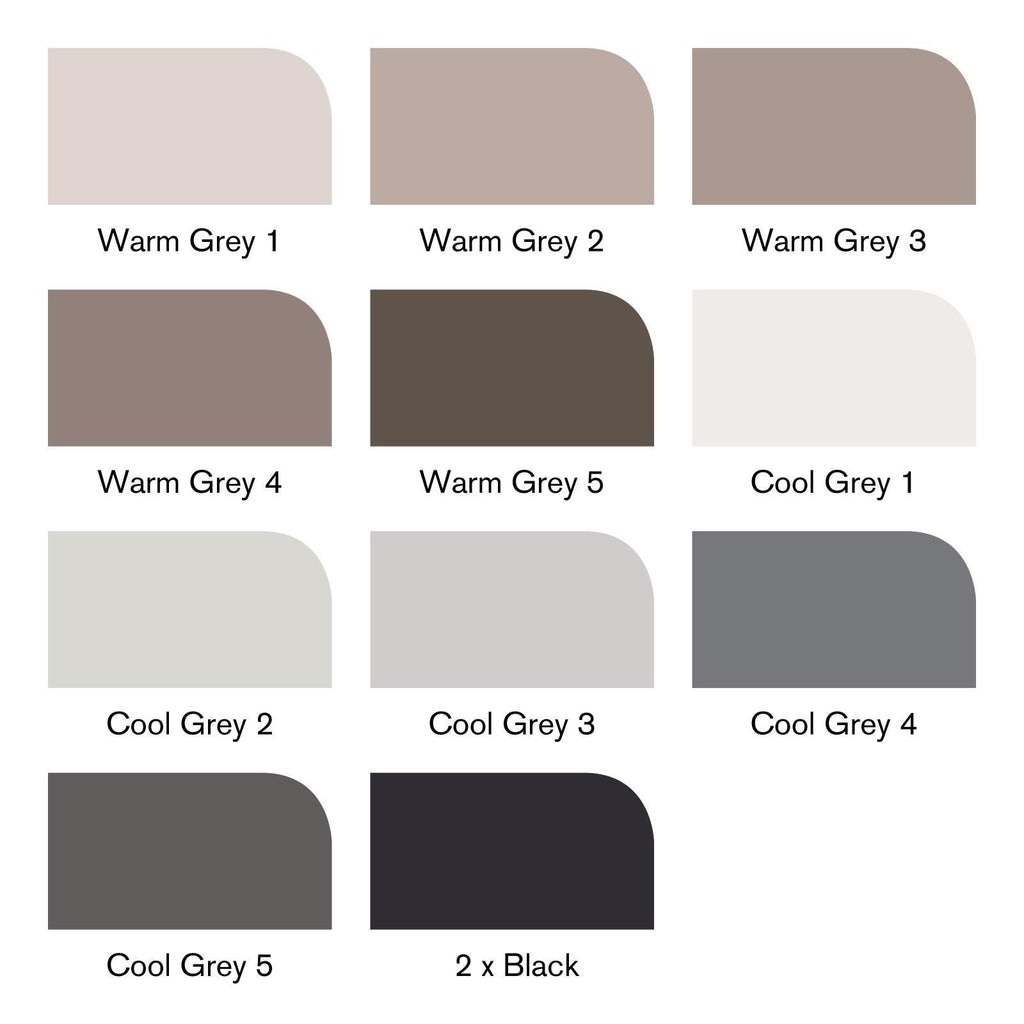 Winsor & Newton BrushMarker 12 set Neutral Tones colour palette